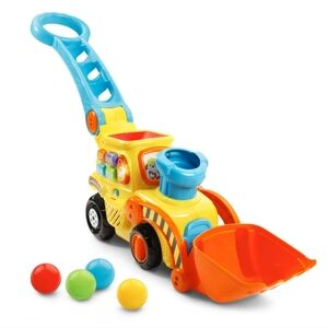 NEW VTech Pop-a-Balls - Push and Pop Bulldozer Push & Pull Toy with Accessories